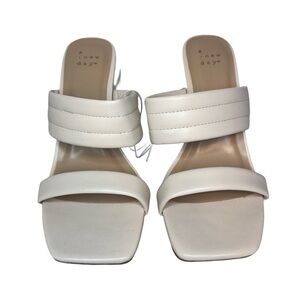 NWT A New Day Ads98 Lynn Strappy Heels Women’s Size 8 in Cream Nude Square Toe